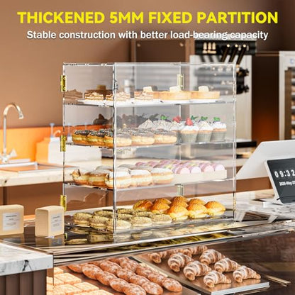 4 Tiers Countertop Bakery Display Case - size: 4 Tiers