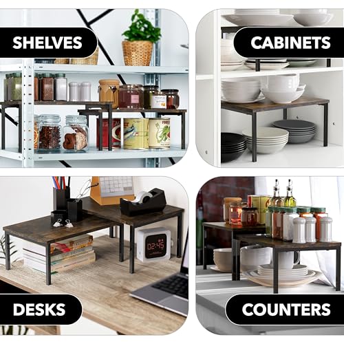 Simple Houseware Extra Large Kitchen Cabinet Counter Shelf, Rustic Brown - color: Rustic Brown, size: X-Large