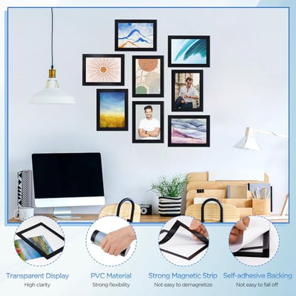 20 Pack Magnetic Sign Holder 4 x 6 inches with Magnetic Border - color: 20 Pack Black, size: 4 x 6