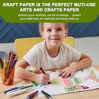 Moretoes 36" x 1,200"(100') White Kraft Paper Roll Banner Paper Craft Paper - color: White, size: 36" Width x 100' Length
