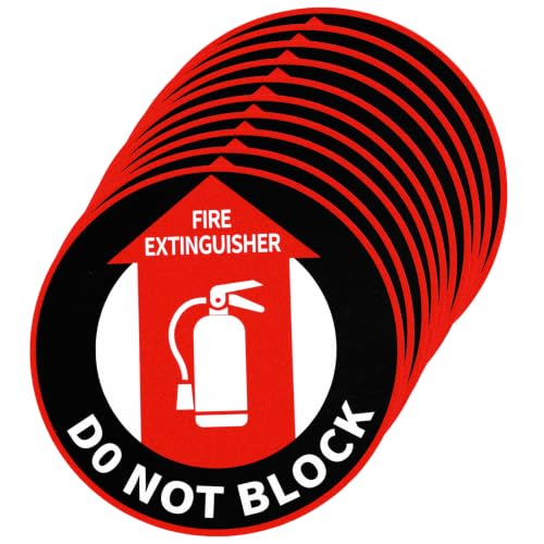 10 Pcs Fire Extinguisher Do Not Block Stickers, Warehouse