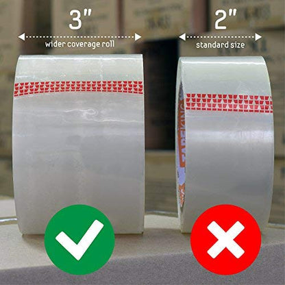 Tape King Clear Packing Tape | 60 Yards Per Roll (6 Rolls) | 3 Inch Wide Heavy Duty Packing Tape 2.7mil Strong Adhesive for Moving Boxes, Shipping Cartons, Office Use, Storage (360 Yards) - size: 3" Wide, 2.7 Mil Thick, 60 yd.