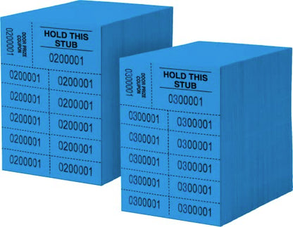 Auction Tickets - 1000 Sheets - 10 Numbers per Sheet (Blue) - color: Blue