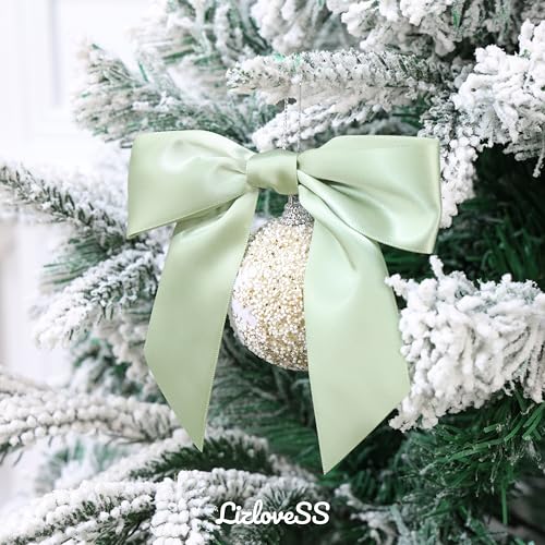 Sage Green Satin Ribbon Twist Tie Bows 5 Inch 36 Pack - color: Sage Green