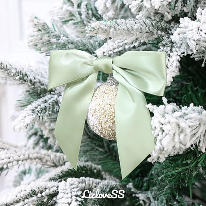 Sage Green Satin Ribbon Twist Tie Bows 5 Inch 36 Pack - color: Sage Green