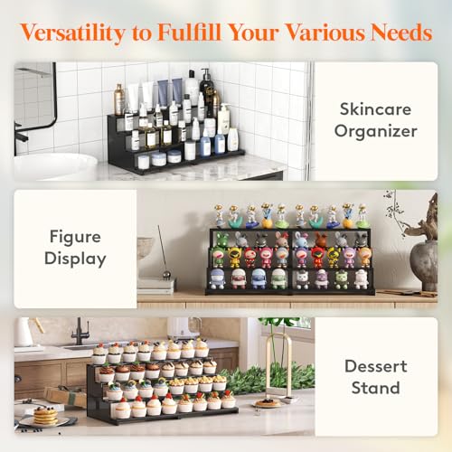 Lifewit 12" Perfume Organizer, Cologne Stand Tool-Free Assembly, 2 Pcs - color: Black, size: 12 Inch,2 Pcs