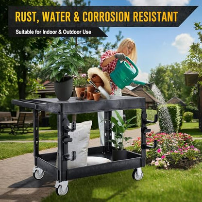 LDHTHOPI Utility Cart, Heavy Duty Flat with Full Swivel Wheels - color: Black