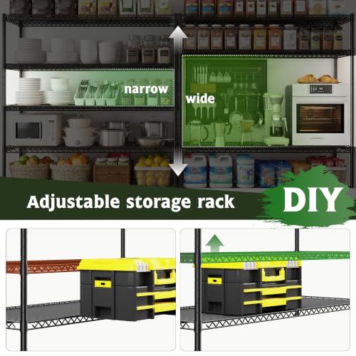 REIBII Storage Shelves, 2560LBS Heavy Duty&Adjustable Height for Garage - size: 2 SET-55.5" W X 18''D X 55.5" H