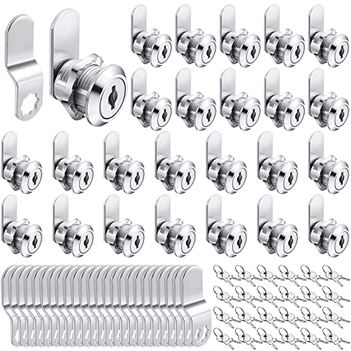 Kenning 24 Sets 5/8'' Fits on 0.4'' Max Cabinet Locks with Keys - size: 1-5/8 Inch