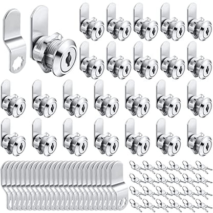 Kenning 24 Sets 5/8'' Fits on 0.4'' Max Cabinet Locks with Keys - size: 1-5/8 Inch