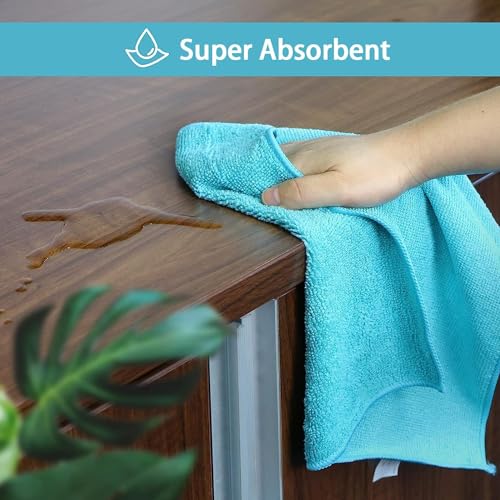 HOMEXCEL 12PK Microfiber Cleaning Cloth, Cleaning Rag for Home, 11.5x11.5in - color: Multicolor