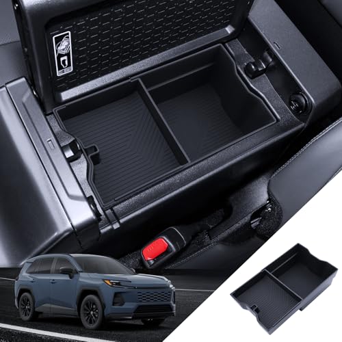 for RAV4 Center Console Organizer 2026 Toyota RAV4 (6th Gen) Hybrid/PHEV Accessories Armrest Tray Middle Storage Box Insert Container Durable ABS Plastic - size: for Toyota RAV4 2026