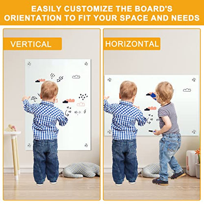 H-Qprobd Glass Magnetic Dry Erase Whiteboard 36"x24" for Wall, Frameless White Board, Includes 12 Magnets, 8 Markers and 2 Erasers - size: Glass 36"x24"