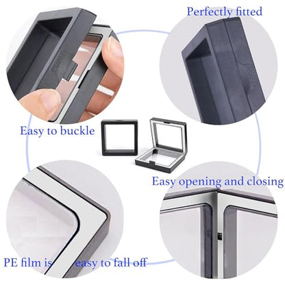 10 Pack Jewelry Gift Boxes, 3.54 x 3.54 x 0.78 Inch, Transparent Jewelry Boxes, Small Gift Boxes for Jewelry, Earrings, Necklaces, Handmade Bangles, and Bracelets (Black and White B) - color: Black and White B