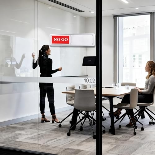 Go No Go Door Sign Indicator for Office, Home, Restroom, Conference Room - color: Silver Go No Go