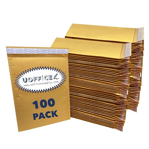 Kraft bubble mailers, Self seal shipping envelopes pack- 100, #4-9.5" x 14.5", Bulk padded self seal, Padded mailing, Yellow padded mailers - size: #4 - 9.5" x 14.5"