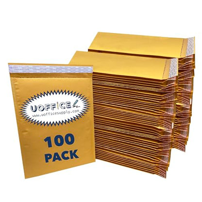 Kraft bubble mailers, Self seal shipping envelopes pack- 100, #4-9.5" x 14.5", Bulk padded self seal, Padded mailing, Yellow padded mailers - size: #4 - 9.5" x 14.5"