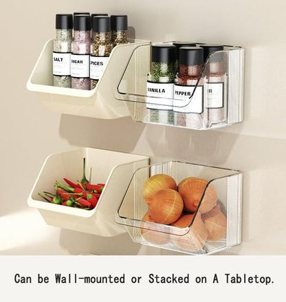 2-Tier Transparent Acrylic Small Items Storage Organizer Counter Stackable Wall Mounted Hanging Bins for Kitchen,Bathroom,Office Caddy (Transparent, 2-Tier)