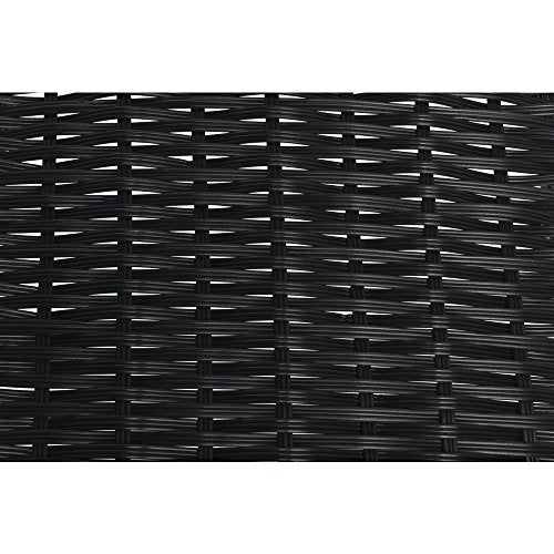 HUBERT Wicker Look Tapered Storage Basket, Rectangular Black- 15 1/2"L x 12"D x 1 1/2" to 4"H - color: Black, size: 15.5"Lx12"Dx1.5-4"H