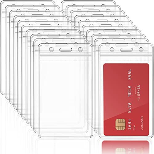 Zonon 150 Pcs Name Badge Holder 2.95 x 4.7 Inch Clear Plastic Card Sleeve - size: 2.95 x 4.7 Inch