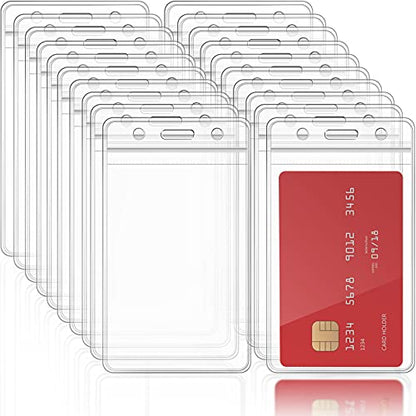 Zonon 150 Pcs Name Badge Holder 2.95 x 4.7 Inch Clear Plastic Card Sleeve - size: 2.95 x 4.7 Inch