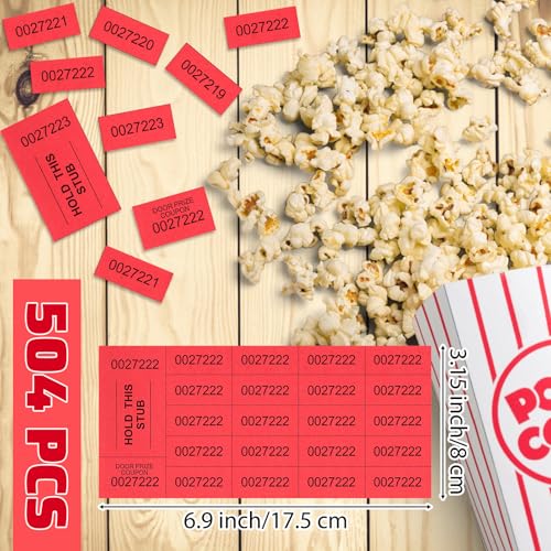 Kosiz 20 Bid 504 Raffle Ticket Sheets Chinese Auction Tickets, Red - color: Red, size: 20 Bid