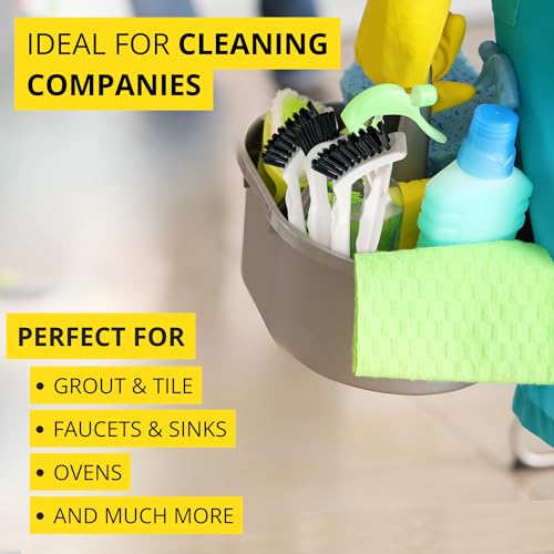 6-Pack Grout Cleaner Brush Set - Firm Nylon Bristle Detail Scrub Brushes for Household Use on Bathtub, Shower, Kitchen, Tile Floors, Sink, Grooves, Window Tracks, Drains