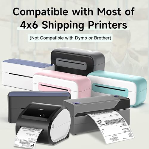 4x6 Thermal Direct Shipping Label, 4''x 6'' Fan-Fold Labels, 500 Pcs - color: Blue
