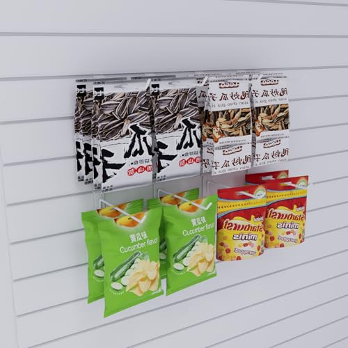 6'' White Slatwall Hooks,25 Pcs Slat Wall Tool Hanger - color: White, size: 6 Inch