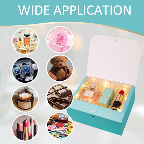 LWYMX 12 PCS Blue Gift Boxes with Lids，9.8x7.8x3.9, Bridesmaid Proposal Box with Ribbon, Gift Boxes for Wedding, Christmas, Valentine's Day,Birthday,Baby Shower and the other Parties - color: Blue, size: 1 Count (Pack of 12)
