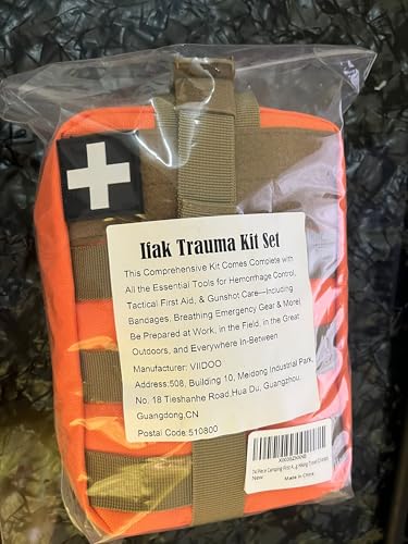 Ifak Trauma Kit, 74 Piece Upgrade Molle Refill Tactical First Aid Supplies - color: Orange
