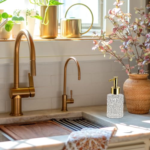 2PCS Glass Hand Soap Dispenser with Pump for Bathroom/Kitchen - color: 2pcs Transparent