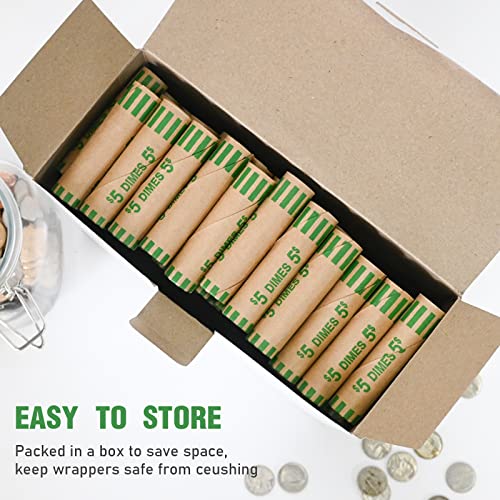 LLIKED 118 PCS Preformed Coin Wrappers Rolls-Dimes - size: 118 Dimes Coin Rolls
