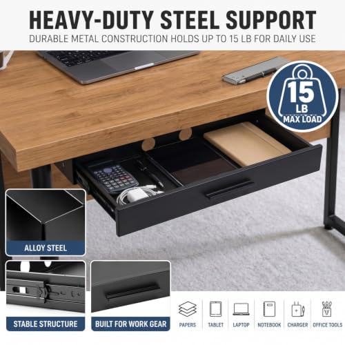 Menkxi 20 x 9 in Under Desk Drawer,Slide out Storage Organizer Heavy Duty - size: 20 x 9 in