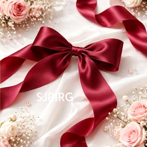 1-1/2 Inch Burgundy Satin Ribbon 50 Yards Single Face Polyester - color: Burgundy, size: 1-1/2 inch