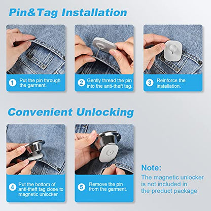 1000Pcs 8.2Mhz RF Security Clothing Tags Grey Retails EAS Clothes Tag with 1000 Pins and 200 Lanyards - style: 1000 Gray Tags + 200 Lanyards