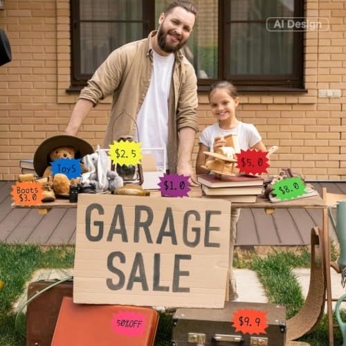 joycraft Starburst Signs, Fluorescent Garage Sale Signs with Adhesive Dots - color: Solid Colors