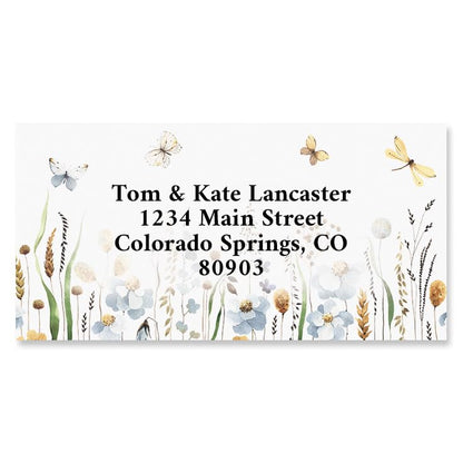 Blooming Wildflowers Personalized Foil Border Address Labels Set of 144, Self-Adhesive, Flat-Sheet Address Labels - color: Blooming Wildflowers