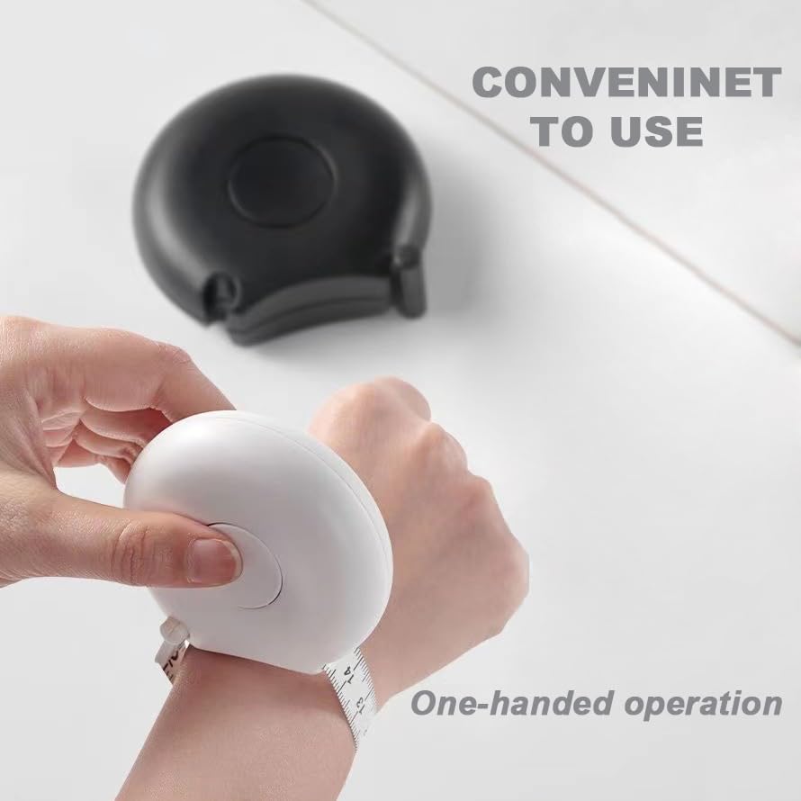 Body Tape Measure 80inch/205cm,Retractable Body Measuring Tape,Double-Scale Circumference Soft Measuring Tape with Lock Button for Weight Loss Sewing Tailor Craft & Medical Body Measurements (White) - color: White