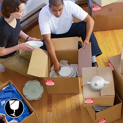 2"x 3" Fragile Stickers 500 Packing Labels Handle with Care Strong Adhesive for Box Shipping and Moving - size: 2 x 3 inch | 500 Labels MIDDLE