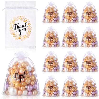 Shappy 100 Pcs 5x7 Inch White Organza Bags, Thank You Drawstring Gift Bags - color: White, size: 5" x 7"
