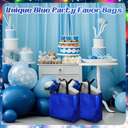 Eccliy 80 Pcs Reusable Gift Bags, Large, Blue - color: Blue, size: Large