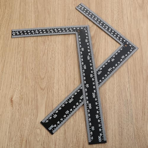 2PCS Metal L Square Ruler,90 Degree Right Angle Metric and Inches Ruler