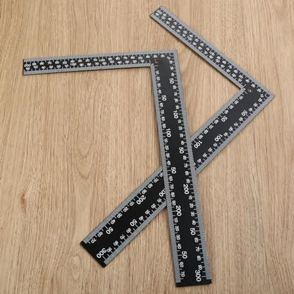 2PCS Metal L Square Ruler,90 Degree Right Angle Metric and Inches Ruler