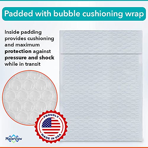 Bubble Mailers 8.5x12, Self Seal Poly Padded Envelopes #2, 100 Pack Bulk - color: White, size: 8.5"x12" / 100 Pack