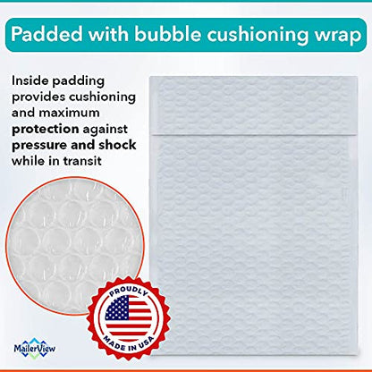 Bubble Mailers 8.5x12, Self Seal Poly Padded Envelopes #2, 100 Pack Bulk - color: White, size: 8.5"x12" / 100 Pack