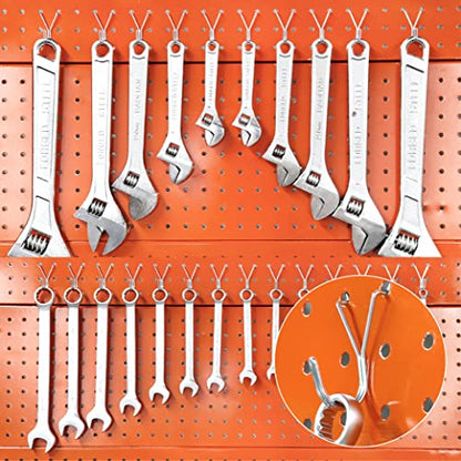 HUHOLE 80 Pack 1 Inch Silver Pegboard J Hooks - style: 1" J-Hook 80PC Silver