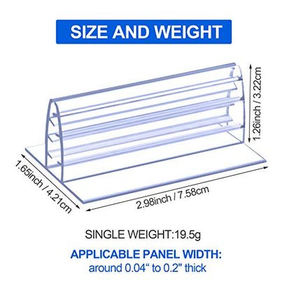 OIIKI 6PCS Self Adhesive Sneeze Guard Holder, Acrylic Panels Holder, Clear