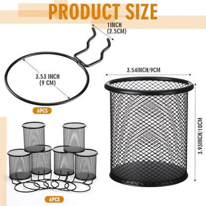 Spakon 6 Sets Pegboard Cups with Hook, Black, 2.95x2.95x3.74'', Straight - color: Black, size: 2.95x2.95x3.74'', style: Straight