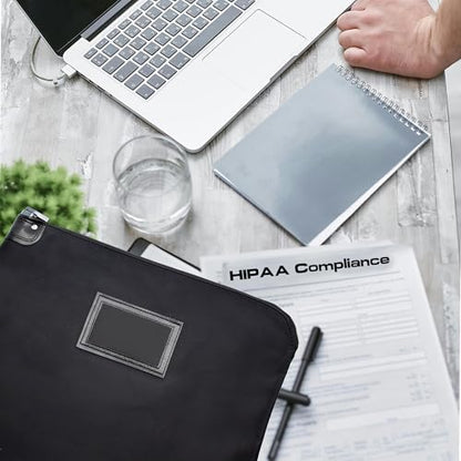 Locking Document Bag, Black, 15 x 19 - color: Black